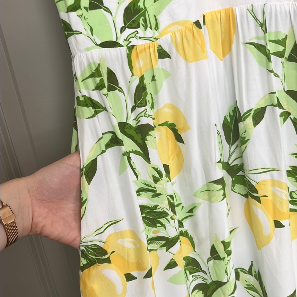 Loft Lemon Print Short Sleeve Summer Dress with Pockets - Picture 5 of 6